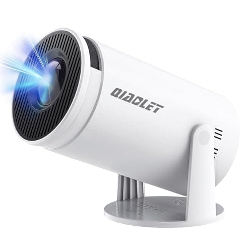 Mini Projector with Latest Android 13 - HY300 Portable Movie Projector with WiFi 6 Bluetooth 5.2: Built-in Apps, 4K/1080P Support, Auto Keystone, 180° Rotatable, 40"-130" Big Screen Video Projector