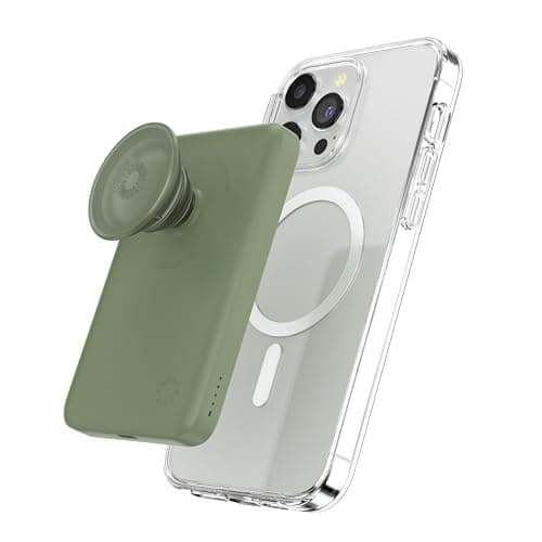 PopSockets PowerPack for MagSafe, Portable Phone Charger, Magnetic Wireless Portable Charger, 5000mAh - Eucalyptus