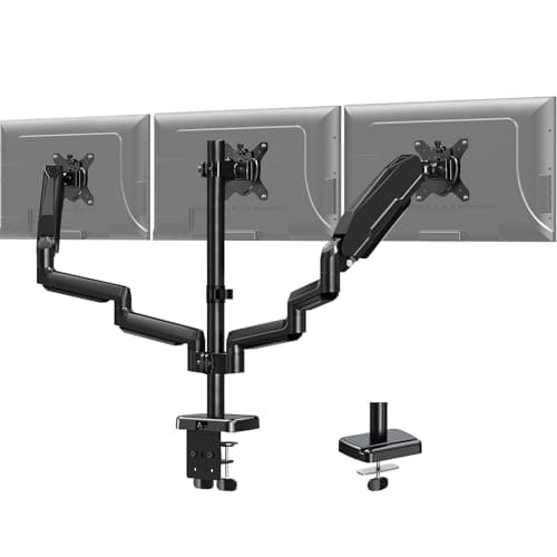 MOUNT PRO Triple Monitor Mount for 13-27 inch Screens, 3 Monitor Desk Mount, Height Adjustable Triple Display Stand, Full Motion Three Computer Arm Hold up to 17.6lbs Each, VESA 75x75, 100x100