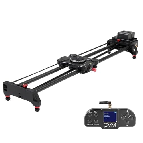 GVM Motorized Camera Slider, 47" Carbon Fiber Dolly Rail Camera Slider with Remote Controller, Time Lapse Photography, Horizontal, Tracking and 120° Panoramic Shooting