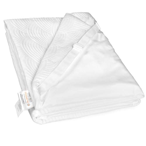 Zenzy 2" Full Bamboo Mattress Topper Cover, Oeko-TEX Certified, Ultra-Soft Zippered Topper Protector with Adjustable Straps, Washable (Cover Only)