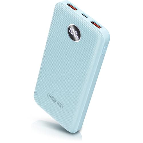 Byobyc Portable Charger, Compact 10000mAh Power Bank with Type-C Cable, 22.5W Fast Charging External Battery Pack with LED Digital Display for iPhone, Android (Blue)
