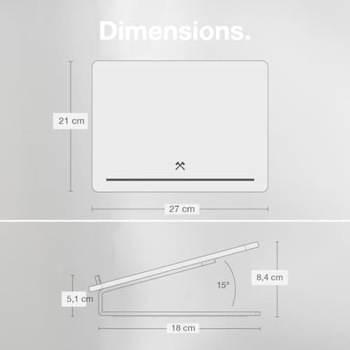 WOODCESSORIES -Laptop Stand Wood for 10-16 inches, MacBook Stand, Ergonomic Desk Riser Made of American Real Wood (Oak) 6
