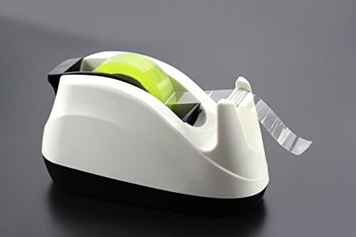 BeeChamp Heavy Base Nonskid Desk Tape Dispenser One-Hand Dispensing (White) 7