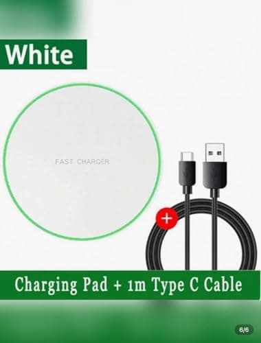 White Wireless Charger 50W Max Fast Wireless Charging Pad Compatible with iPhone 16/15/14/13/SE/12/11 Pro/XS Series, Samsung Galaxy S24/S23/S22 Series - Charging Cable Included. 3