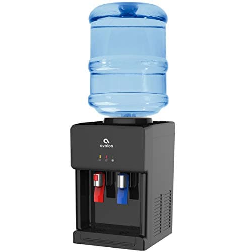 Avalon Premium Hot/Cold Top Loading Countertop Water Cooler Dispenser With Child Safety Lock. UL Listed- Black