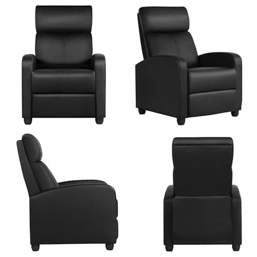 Yaheetech Recliner Chair PU Leather Recliner Sofa Home Theater Seating with Lumbar Support Overstuffed High-Density Foam & Pocket Springs, Push Back Recliners Armchair for Living Room 9