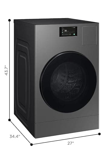 Samsung 5.3 cu. ft. Bespoke AI Laundry Ventless Heat Pump Dryer Combo All-in-One Ultra Capacity Washer with AI Home, Dark Steel, WD53DBA900HZA1 9