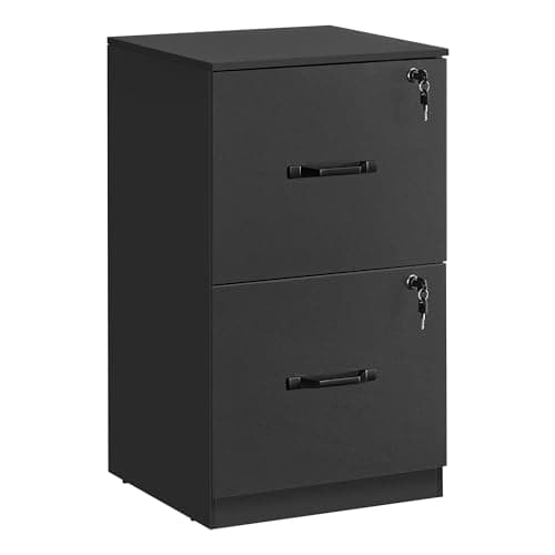 VASAGLE 2 Drawers File Cabinet with Lock, Printer Stand, Office Filing Cabinet Organizer, for A4 and Letter Size Documents, Ink Black UOFC061B16 7