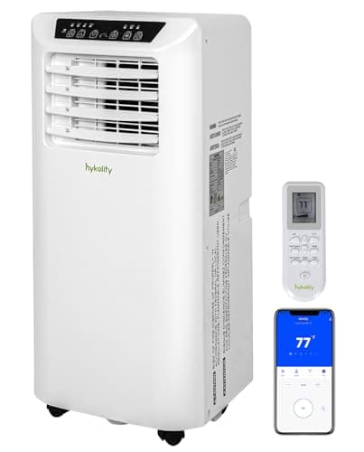 Hykolity 10,000 BTU WiFi Enabled Portable Air Conditioner with 2-Speed Fan & Dehumidifier, 4-in-1 Window Kit Smart AC Unit with 24H Timer for Living Room, Bedroom, Home, Up to 450 Sq.Ft