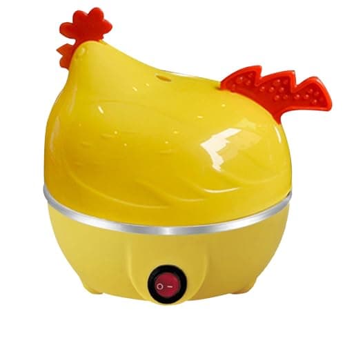Chicken-shaped Egg Boiler - Electric Egg Poacher, Electric Egg Cooker, Rapid Egg Boiler, Multifunctional Egg Steamer | Auto Shut Off Design, 7-Egg Capacity, Adorable Kitchen Gadget (Yellow)