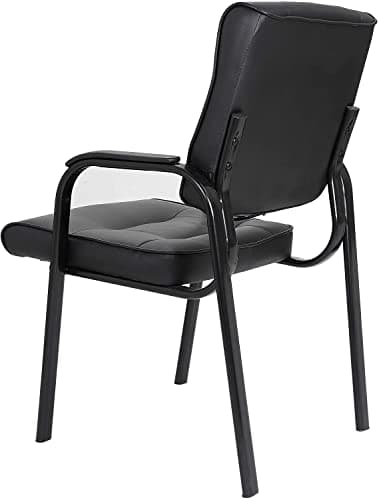 SUPER DEAL Office Guest Chair Bonded Leather Executive Side Chair Reception Chair with Solid Metal Frame Home Office Furniture 8