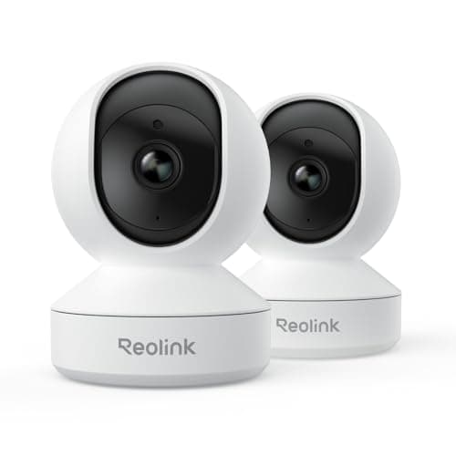 REOLINK Home Security Camera System, 4MP HD Plug-in Indoor WiFi 6 Pan Tilt Pet Camera, Baby Monitor, Night Vision, 2 Way Talk, Smart Human/Pet Detection, Local microSD Card Storage, E1(2 Pack)