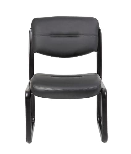 Boss Office Products B9539 Leather Sled Base Side Chair in Black, 250 6