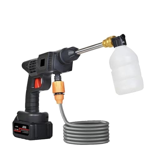 Portable Cordless Electric Pressure Washer–High-Pressure Washer with Adjustable Nozzle,Detergent Bottle,Flexible Hose,and Compact Design for Car,Home,Garden,and Outdoor Cleaning