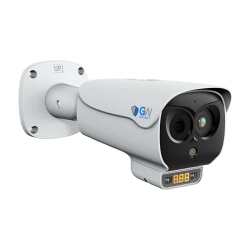 GW Security 5MP Bi-Spectrum Temperature Measurement Two-Way Audio IP PoE Thermal Security Camera w/Smoker, Flame, Fire Point, Human and Vehicle Smart Detection and 10 AI Functions (GW68-5617TMIC)
