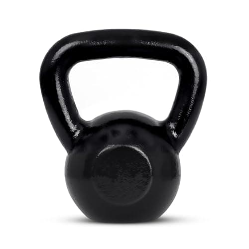 Amazon Basics Cast Iron Kettlebell for Strength Training, 15 Pounds, Black, Wide Handle 6