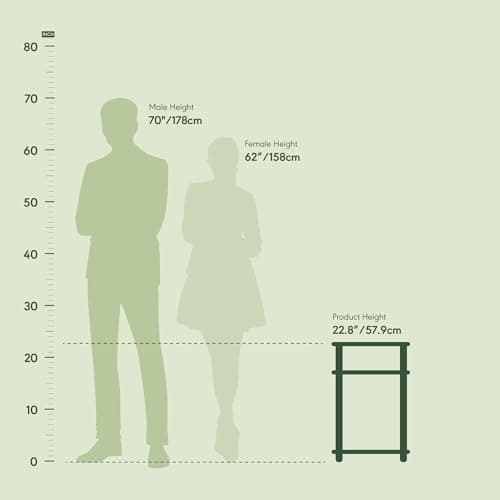 Furinno Just 3-Tier Turn-N-Tube Open Storage Nightstand, 1-Pack, Plastic Poles, Americano/Black 8