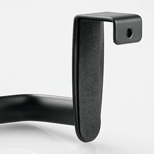 mDesign Steel Metal Wire Over Cabinet Towel Rack Storage Organizer - Hang on Cabinet or Door - Towel Bar Holder for Kitchen - Holds Hand Towels, Washcloths - Spira Collection - Matte Black 6