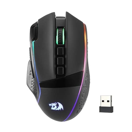 Redragon M991 Wireless Gaming Mouse, 26000 DPI 3-Mode Gamer Mice w/Rapid Fire Key, 9 Macro Buttons, Powerful Capacity and RGB Backlight for PC/Mac/Laptop, Black