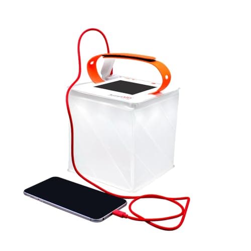LuminAID Max Quick Inflate 2-in-1 Solar Camping Lantern and Phone Charger - Rechargeable LED Lamp for Camping, Hiking & Travel - Waterproof Emergency Light for Power Outages, Hurricane, Survival Kits