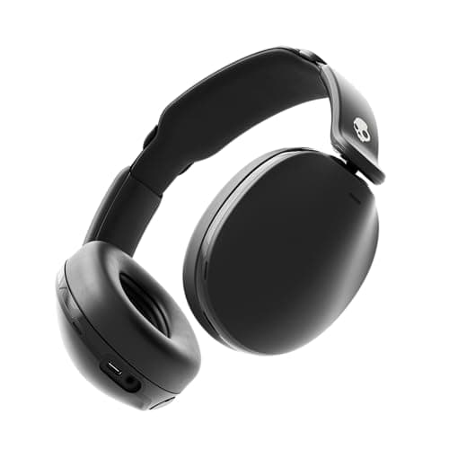 Skullcandy Hesh 360 Wireless Over-Ear Bluetooth Headphones, Up to 100 Hours Battery, Noise Isolating Fit, Flat-Folding Collapsible Design, Microphone iPhone Android - True Black