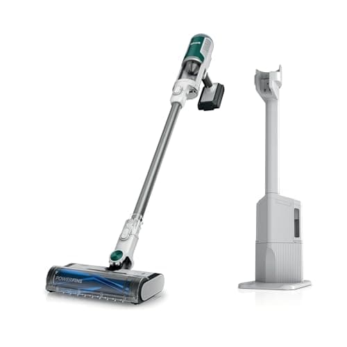 SHARK Clean & Empty Cordless Stick Vacuum Cleaner, Auto-Empty System, Self Cleaning Brushroll, HEPA Filter, Powerful Suction, Compact Lightweight, Perfect for Pet Hair (Renewed) (White + Green)