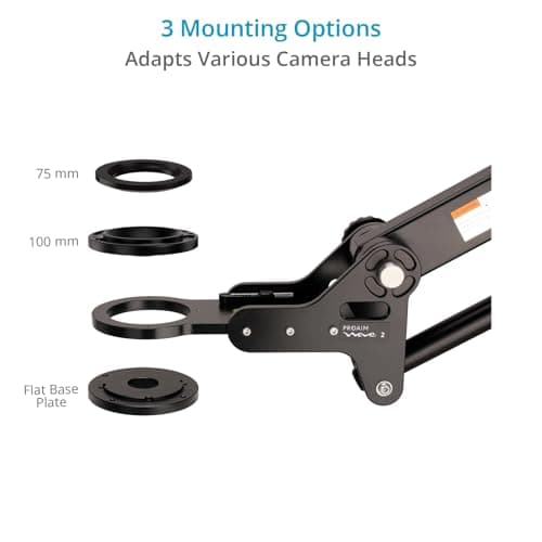 Proaim 7' Wave-2 Jib Crane for Camera, Gimbals & Pan Tilt Heads. for 75mm/100mm Fluid Heads. Payload up to 25kg / 55lb. Telescopic Design. 360° Panning Range (P-WV-2) 5