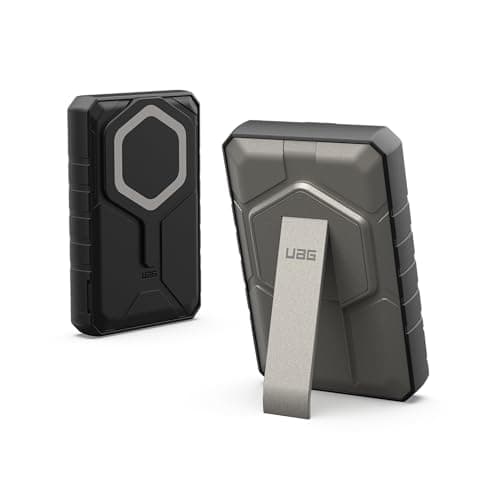 URBAN ARMOR GEAR UAG 10000mAh Power Bank SRGE 20W 2-Port USB-C USB Magnetic Wireless Portable Charger Fast Charging Battery Pack w/Kickstand Compatible with iPhone 17, Galaxy S25, Black/Titanium