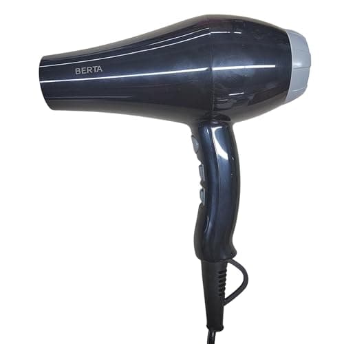 BERTA Infrared Heat &Negative Ions Hair Dryer Professional 1875W Blow Dryer with Concentrator Nozzle, Diffuser & straightening Comb pik