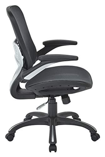 Office Star Riley Ventilated Manager's Office Desk Chair with Breathable Mesh Seat and Back, Black Base with Black 7