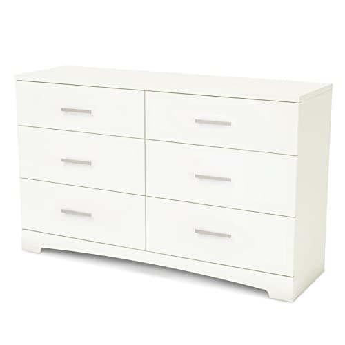 South Shore Gramercy 6-Drawer Double Dresser, 18.88"D x 51.12"W x 31.12"H, Pure White