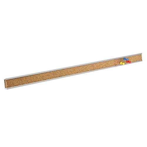 Corksidol Bulletin Bar Strip, Cork Board, 15" x 1", Classroom, Office, Cubicle, Aluminum Frame (Silver)