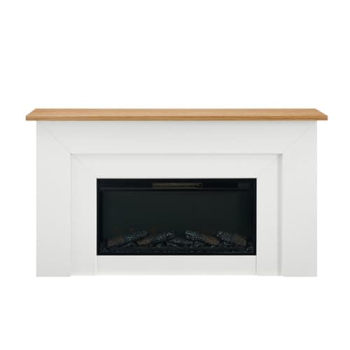 Bowery Hill 64" Freestanding Electric Fireplace with Wood Mantel, Realistic Flame and Log Display, Replaceable Heater Insert, Remote Control, and Built-in Timer for Living Rooms or Bedrooms 5