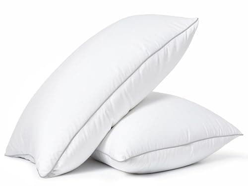 Casa Platino Bed Pillows Queen Size Set of 2 - Firm, Cozy & Soft Pillows for Adults- Pack of 2 – Luxury Queen Size Bed Pillow for Side, Back & Stomach Sleepers - White 9