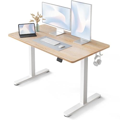 FEZIBO Standing Desk, Height Adjustable Computer Desk 48"x24", Sit Stand Workstation for Home Office,Oak
