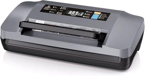 95kpa Vacuum Sealer Machine,Bags Storage, Easy-Lock Handle,Build-in Cutter,1 Bag Rolls and 10 pcs Pre-cut Bags(Grey)