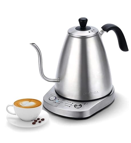 CUSIMAX Gooseneck Kettle, 1000W Electric Kettle 1L, Variable Kettle with 6 Temperatures Pour Over for Drip Coffee and Tea, Stainless Steel Kettle with Auto Keep Warming and Boil-Dry Protection