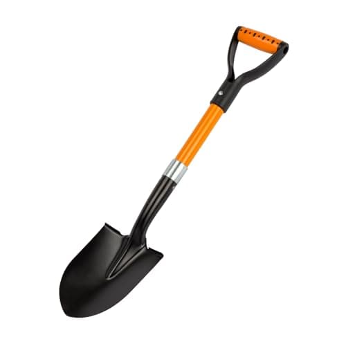 28-inch Small Round Shovel With D-Handle - Kids Metal Beach and Camp Shovel, Garden Tool With Fiberglass Handle