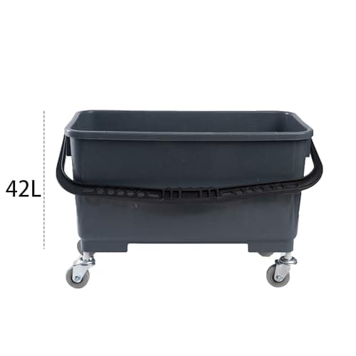 Matthew Cleaning Microfiber Finish Bucket with Sieve,Press Wring Mop Bucket for Microfiber Flat Mops, Mop Bucket with Non-Marking Casters Wheels Gary 6