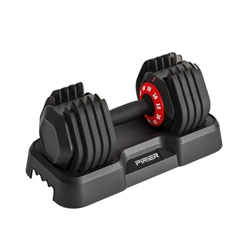 55LB Adjustable Dumbbell with 10 Weight Settings, Anti-Slip Metal Handle for Home Gym Workouts