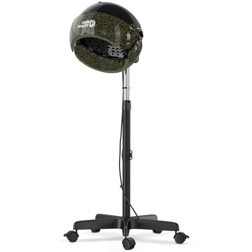Professional Standing Hair Dryer - 1875W Floor Standing Hooded Dryer Hair Bonnet with Ionic Generator for Professional Salon Station Spa Home Use Hair Drying Treatment Adds Shine Volume (Black)