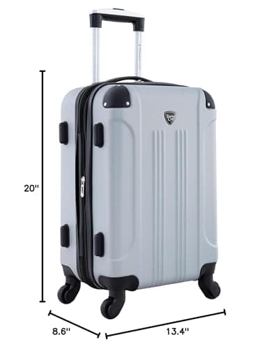 Travelers Club Chicago Hardside Expandable Spinner Luggage, Silver, 22" Carry-On 9