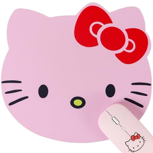 NTSEOT Hello Kitty Mouse Pad, Cute Mouse Pad for Computer Laptop - Hello Kitty Accessories - Kawaii Anime Design Supplies Office Desk Decor Stuff for Women Girls (Pink)