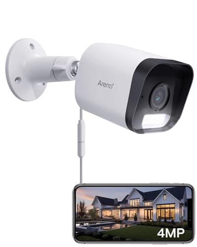 ARENTI 4MP Outdoor Security Camera Wired with Color Night Vision, Spotlight & Siren Alarm, AI Human Detection, IP65 Waterproof Surveillance, 2.4GHz WiFi Only