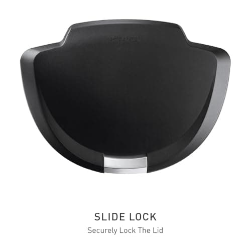 simplehuman 50 Liter / 13 Gallon Semi-Round Kitchen Step Trash Can with Secure Slide Lock, Black Plastic 5