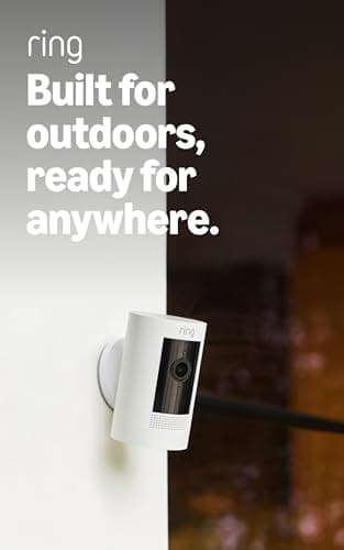 Ring Outdoor Cam (Stick Up Cam), Weather-resistant home or business security camera, outdoor ready, Live View, Color Night Vision, Two-Way Talk, motion alerts, Works with Alexa, 4-pack, White 5