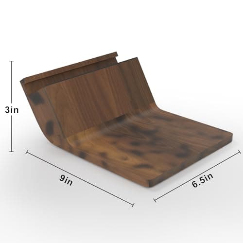 NAMAII Wooden Laptop Stand, Ergonomic Computer Stand for Desk, Portable Laptop Riser, Notebook Stand Holder Compatible with MacBook Pro/Air, Dell, HP, Lenovo and All Laptops (10-17 inch), Walnut 7