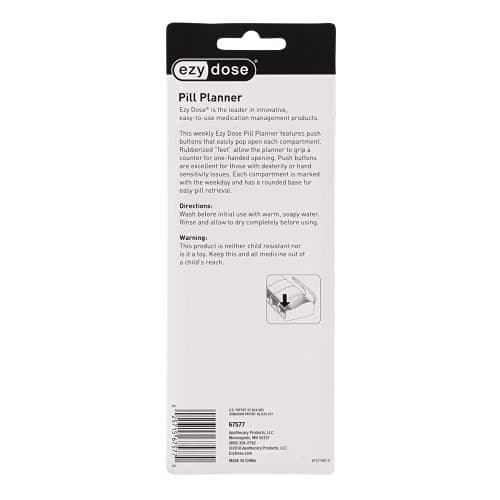 EZY DOSE Weekly (7-Day) Pill Case, Medicine Planner, Vitamin Organizer Box, Medium Push-Button Compartments, Convenient and Easy to Use, Color May Vary, BPA Free 5