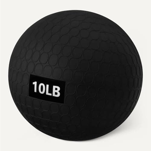 Amazon Basics Heavy-Duty Slam Medicine Ball for Exercise, Weighted Design, 10lb, Black 5